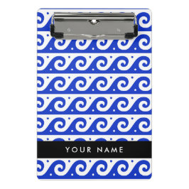 Griechischer Masander-Schlüssel, Wave Key, Blau, I Mini Klemmbrett