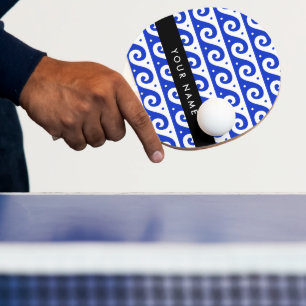 Griechischer Masander-Schlüssel, Wave Key, Blau, I Tischtennis Schläger