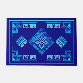 Griechischer Meander - griechischer Schlüssel - Bl Fußmatte