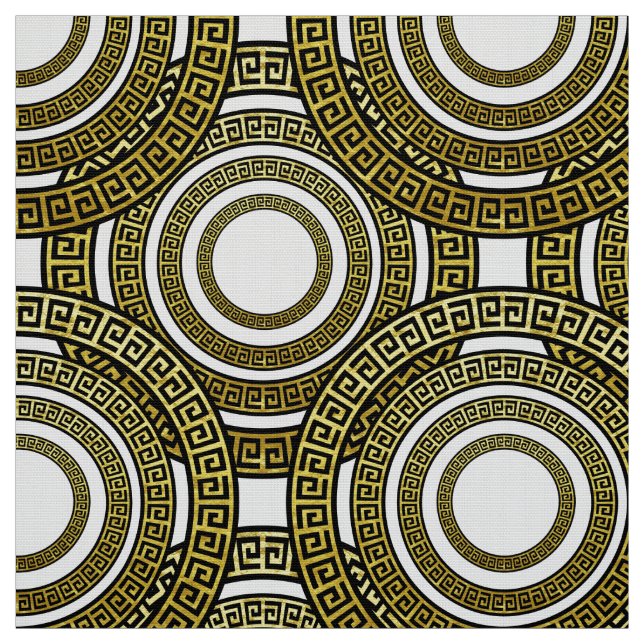 Griechischer Meander in Golden Seamless-Muster Stoff (Muster)