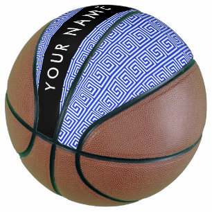 Griechischer Meander Key Blue, Ihr Name, personali Basketball