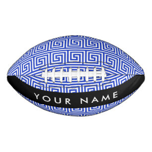 Griechischer Meander Key Blue, Ihr Name, personali Football