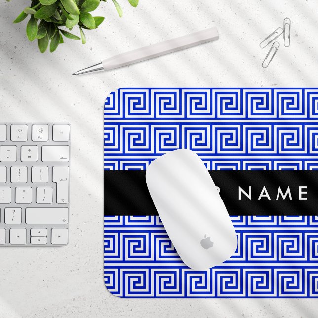 Griechischer Meander Key Blue, Ihr Name, personali Mousepad (Von Creator hochgeladen)
