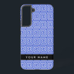 Griechischer Meander Key Blue, Ihr Name, personali Samsung Galaxy Hülle<br><div class="desc">Elegantes,  stilvolles und raffiniertes griechisches Muster in Blau und Weiß. Moderne und trendige Geschenke,  perfekt für den mediterranen Liebhaber in Ihrem Leben. Personalisieren Sie diese durch Hinzufügen von Namen,  Spitznamen,  Monogramm oder Initialen.</div>