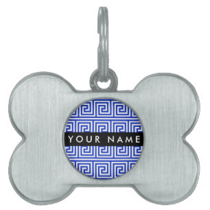 Griechischer Meander Key Blue, Ihr Name, personali Tiermarke