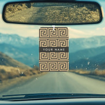 Griechischer Meander Key Brown, Ihr Name, personal