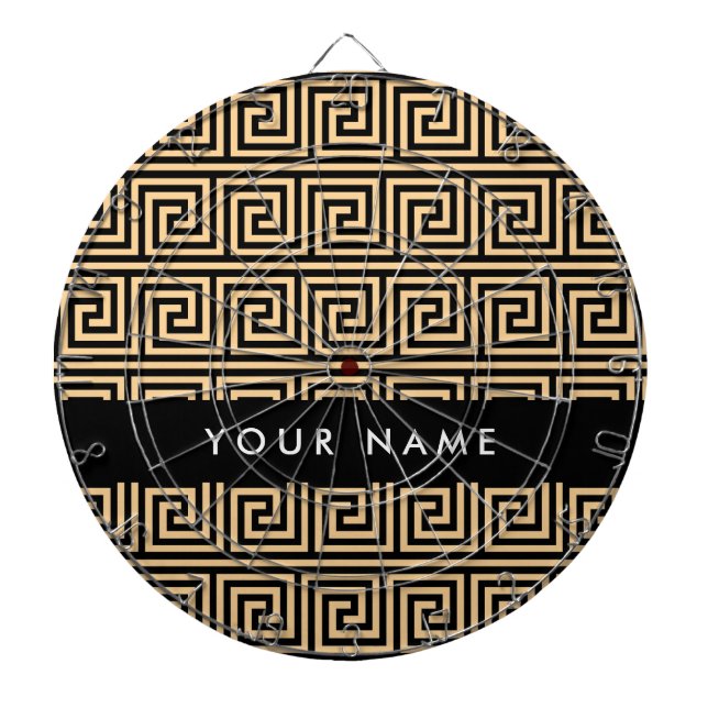 Griechischer Meander Key Brown, Ihr Name, personal Dartscheibe (vorne)