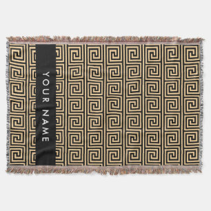 Griechischer Meander Key Brown, Ihr Name, personal Decke