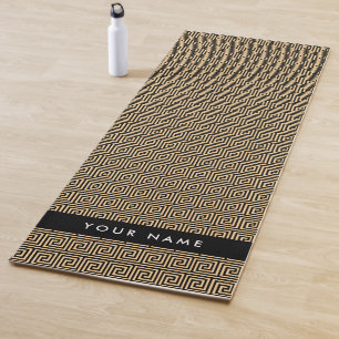 Griechischer Meander Key Brown, Ihr Name, personal Yogamatte