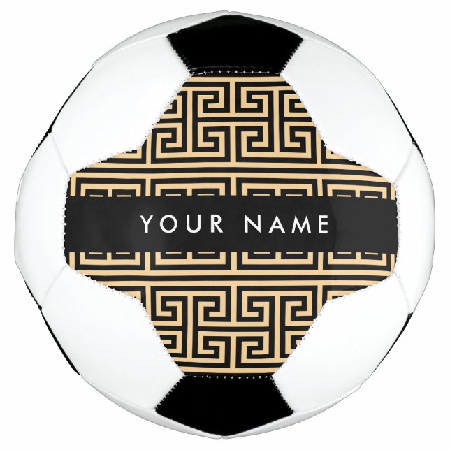 Griechischer Meander Key H Brown, Ihr Name, person Fußball (Vorderseite)