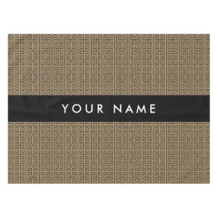 Griechischer Meander Key H Brown, Ihr Name, person Tischdecke