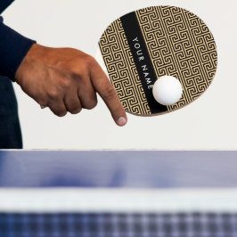 Griechischer Meander Key H Brown, Ihr Name, person Tischtennis Schläger