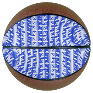 Griechischer Meander Key Square H Pattern Blau Basketball