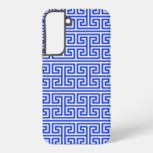 Griechischer Meander Key Square H Pattern Blau Samsung Galaxy Hülle