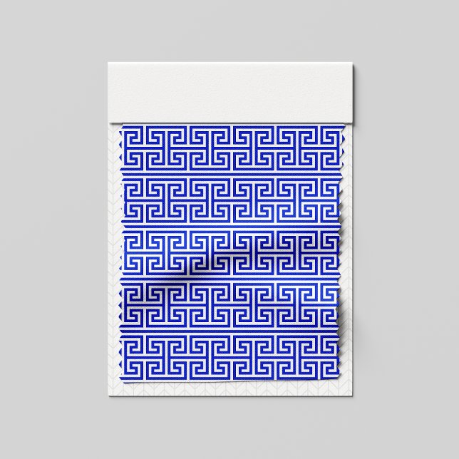 Griechischer Meander Key Square H Pattern Blau Stoff (Von Creator hochgeladen)