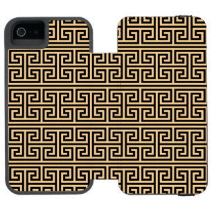 Griechischer Meander Key Square H Pattern Brown Incipio Watson™ iPhone 5 Geldbörsen Hülle