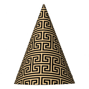 Griechischer Meander Key Square H Pattern Brown Partyhütchen