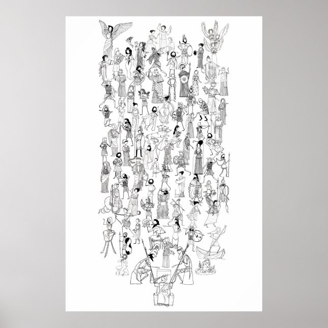 Griechischer Mythos Comix - Figuren aus ausgewählt Poster (Vorne)