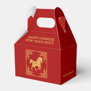 Griechischer Ornamentrahmen Goldenes Pferd Muster Geschenkschachtel