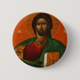 GRIECHISCHER ORTHODOXER IKONEN-JESUS CHRISTUS BUTTON