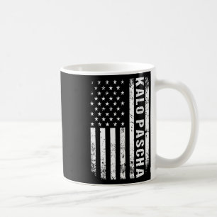 Griechischer Ostern Kalo Pascha Retro US Flag Grie Kaffeetasse