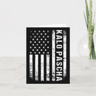 Griechischer Ostern Kalo Pascha Retro US Flag Grie Karte