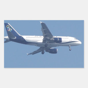 Griechischer Passagierjet Rechteckiger Aufkleber