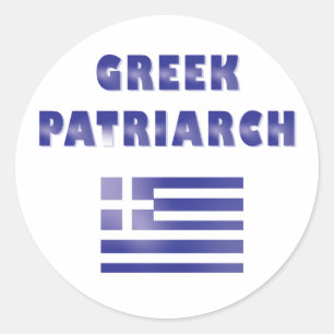 Griechischer Patriarch Funny Sprichwort Blue White Runder Aufkleber
