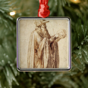 Griechischer Philosoph mit Totenschädel von Michel Ornament Aus Metall