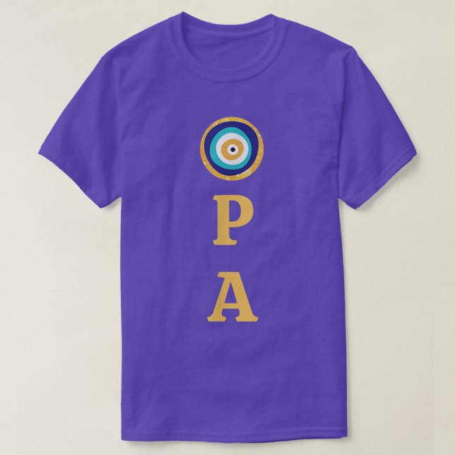 Griechischer Pride Opa Evil Eye Curse Protection  T-Shirt (Design vorne)