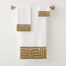 Griechischer Schlüssel des Lebensmeiers Symbol Gol Badhandtuch Set