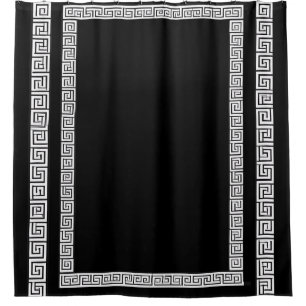 Griechischer Schlüssel - Design Schwarz Duschvorh Duschvorhang