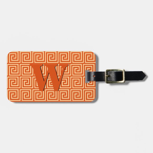 Griechischer Schlüssel, Mandarine Gepäckanhänger (Vorderseite horizontal)