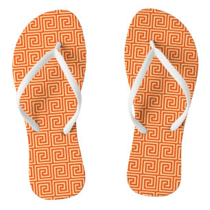 Griechischer Schlüssel, Mandarinorange Flip Flops