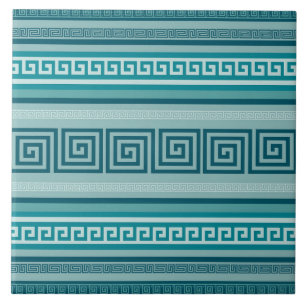 Griechischer Schlüssel - Meander - Ocean palette Fliese