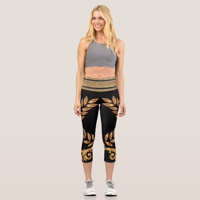 Griechischer Schlüssel mit dem Französischen Reich Capri Leggings (Vorderseite)
