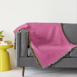 Griechischer Schlüssel, pinkfarben und hellrosa Decke