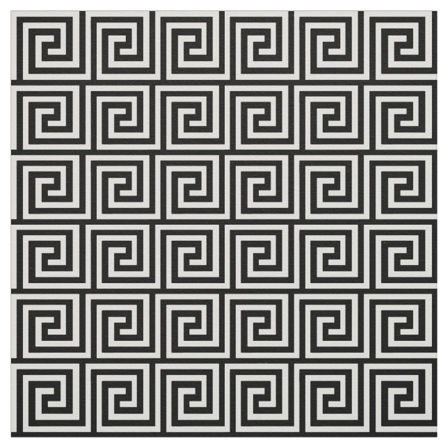 Griechischer Schlüssel, Schwarzweiss Stoff (Muster)