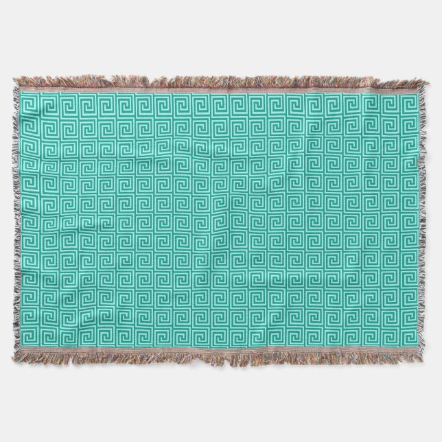 griechischer Schlüssel, türkis und aqua Decke (Vorderseite)