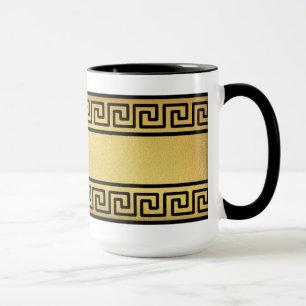 Griechischer Schlüssel und Gold Tasse
