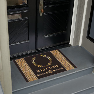Griechischer Schlüssel und Laurel Wreath Door Mat Fußmatte