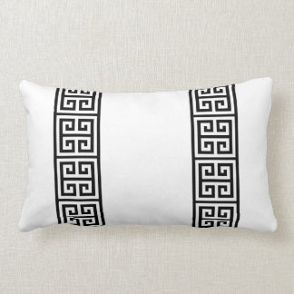 Griechischer Schlüssel zu Weiß Lendenkissen
