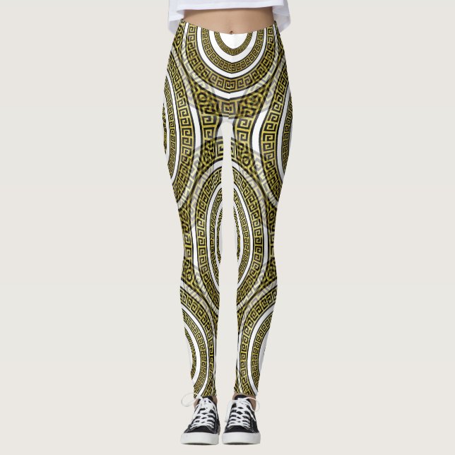 Griechischer Schlüsselanhänger für geometrische Sy Leggings (Vorderseite)