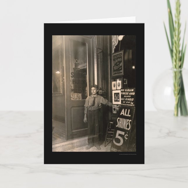 Griechischer Schuhputzjunge 1908 Karte (Vorderseite)