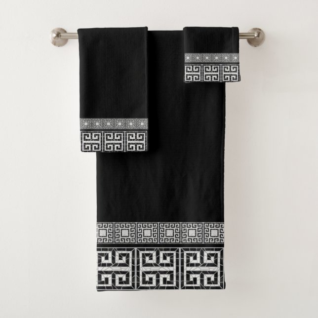 Griechischer schwarzer Marmor Badhandtuch Set (Insitu)