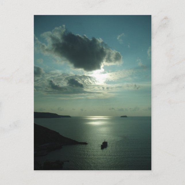Griechischer Sonnenuntergang Postkarte (Vorderseite)