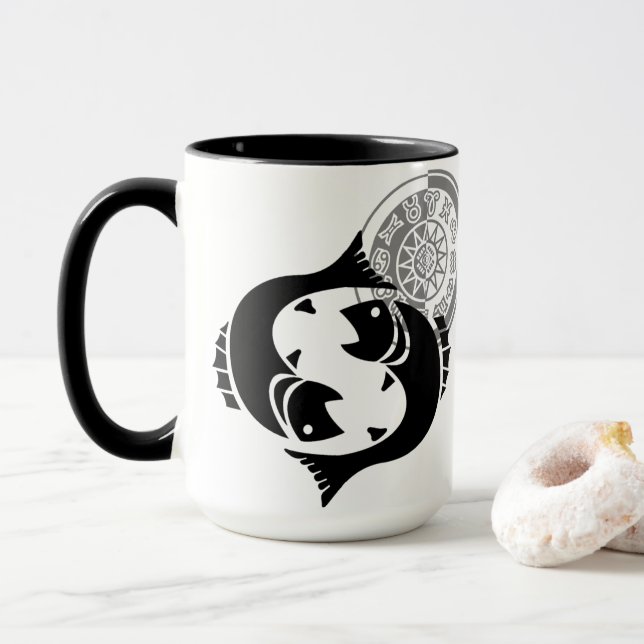 Griechischer Stil Fische mit Fisch Zodiac Chart Tasse (Mit Donut)