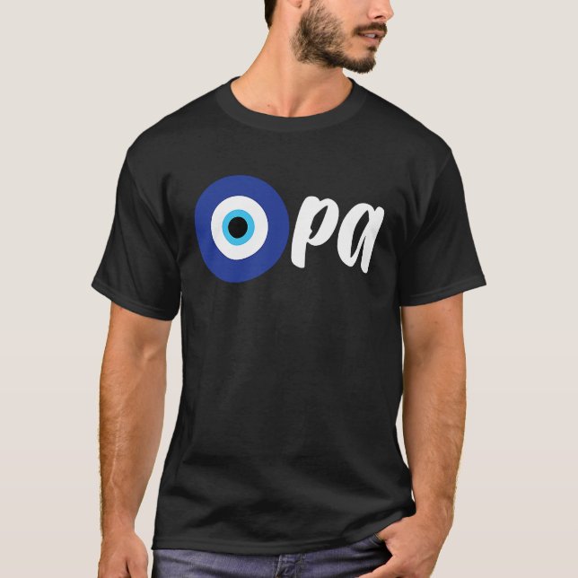 Griechischer Stolz OPA Böser Blick Hellas Griechen T-Shirt (Vorderseite)
