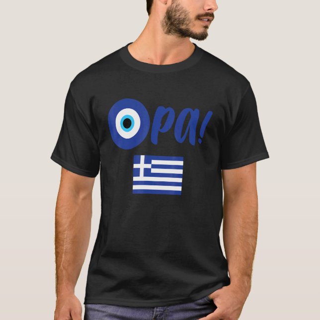 Griechischer Stolz Opa Griechische Flagge Hellas G T-Shirt (Vorderseite)