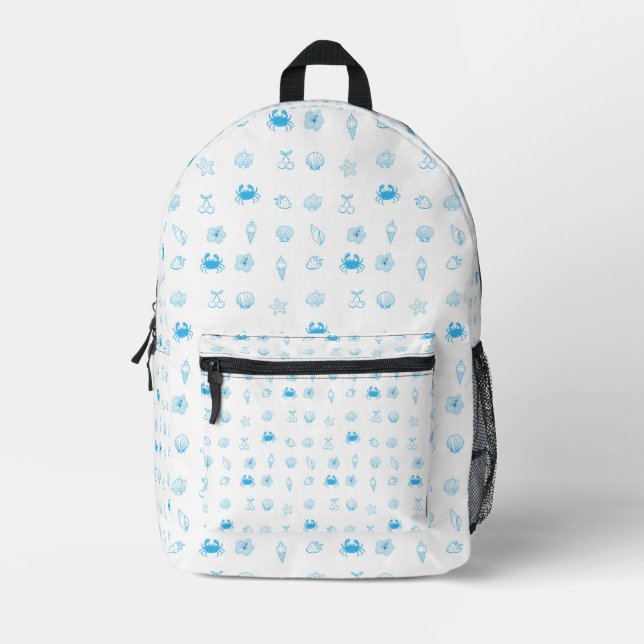 Griechischer Strand Minimalist Bedruckter Rucksack (Vorderseite)
